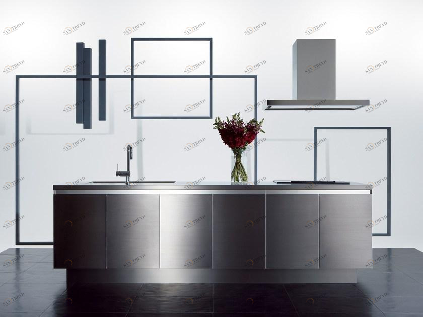 sanwacompany Кухня из нержавеющей стали без ручек sun-id-1485520