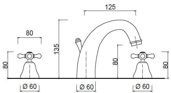 Rubinetteria Giulini Смеситель для раковины на 3 отверстия Lotus - vienna sun-id-1474452 - Вид №1