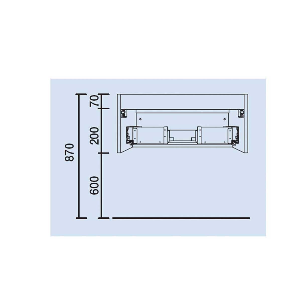 22629 SALGAR Мебель для умывальника SPIRIT 1000 1 металлический ящик GLOSS WHITE 997 x 270 x 450 мм Глянцевый белый - Вид №2