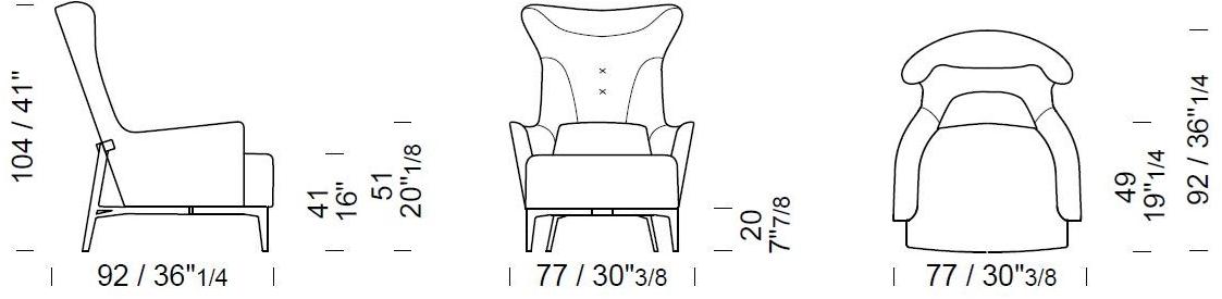 Borzalino Кожаное кресло Bergere sun-id-1423284 - Вид №5
