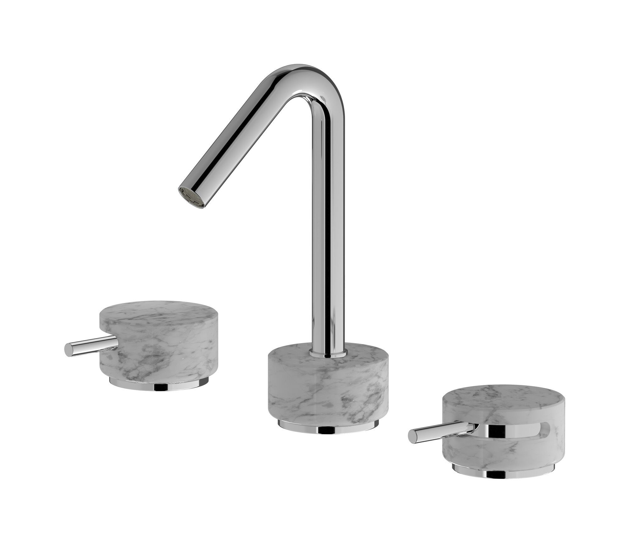 Смеситель для раковины с 3 отверстиями для мраморной столешницы с автоматическим сливом IB мрамор + мрамор Elle ARCH-00040657 - Вид №1