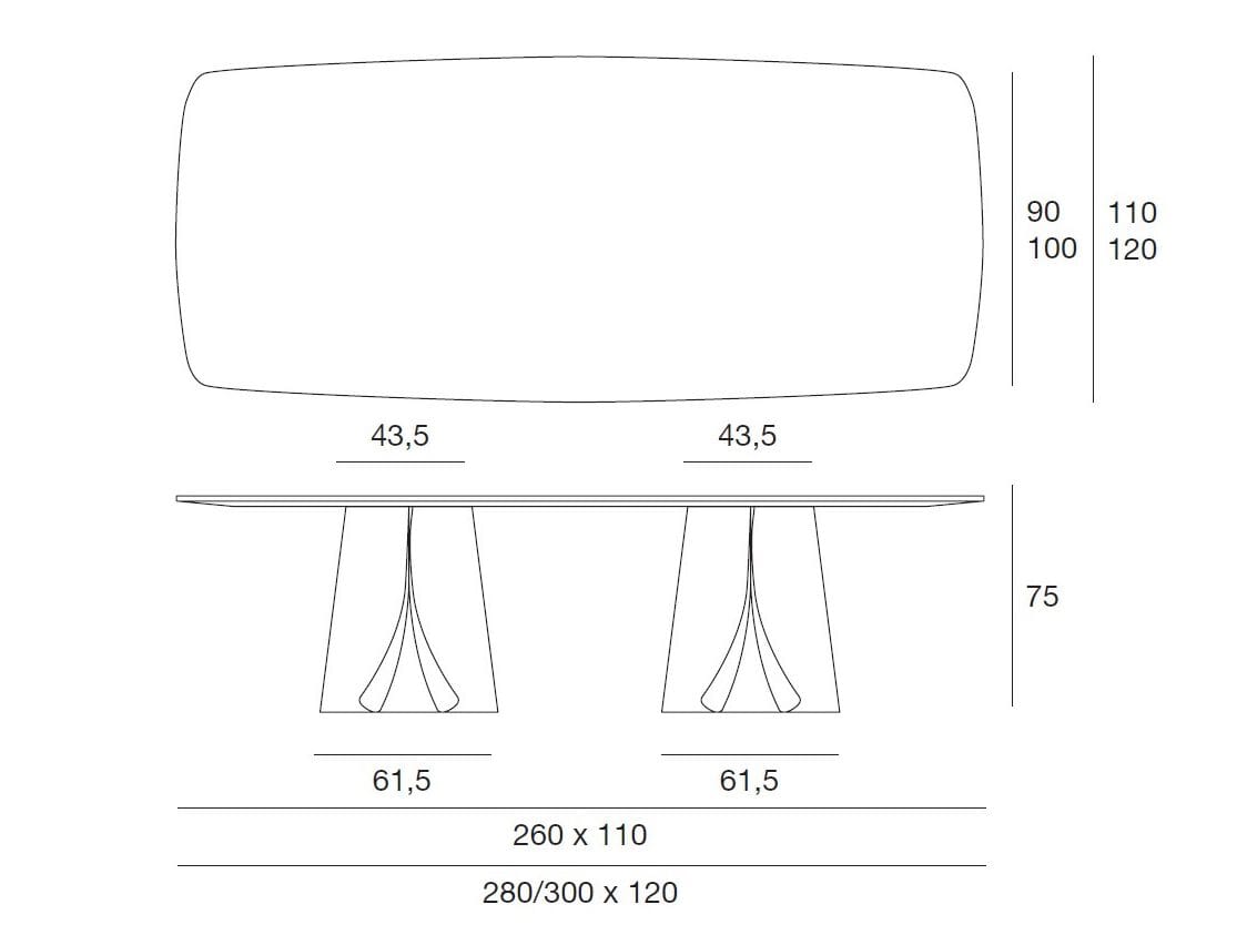 Обеденный стол с двойным основанием Pacini & Cappellini Shell ARCH-00006172 - Вид №1