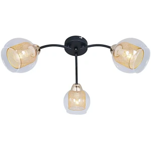 91588986 Люстра потолочная Illumico Il7163-3cin-79 bk gd 3 лампы 9 м² цвет черный STLM-1494985