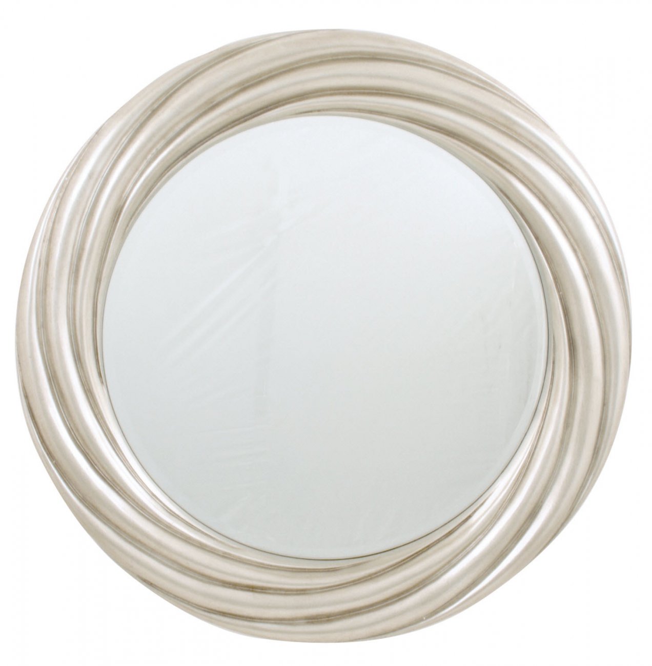 Зеркало круглое большое в витой раме Round Swirl от RVAstley RVASTLEY ДИЗАЙНЕРСКИЕ 062580 Серебро  - Вид №1