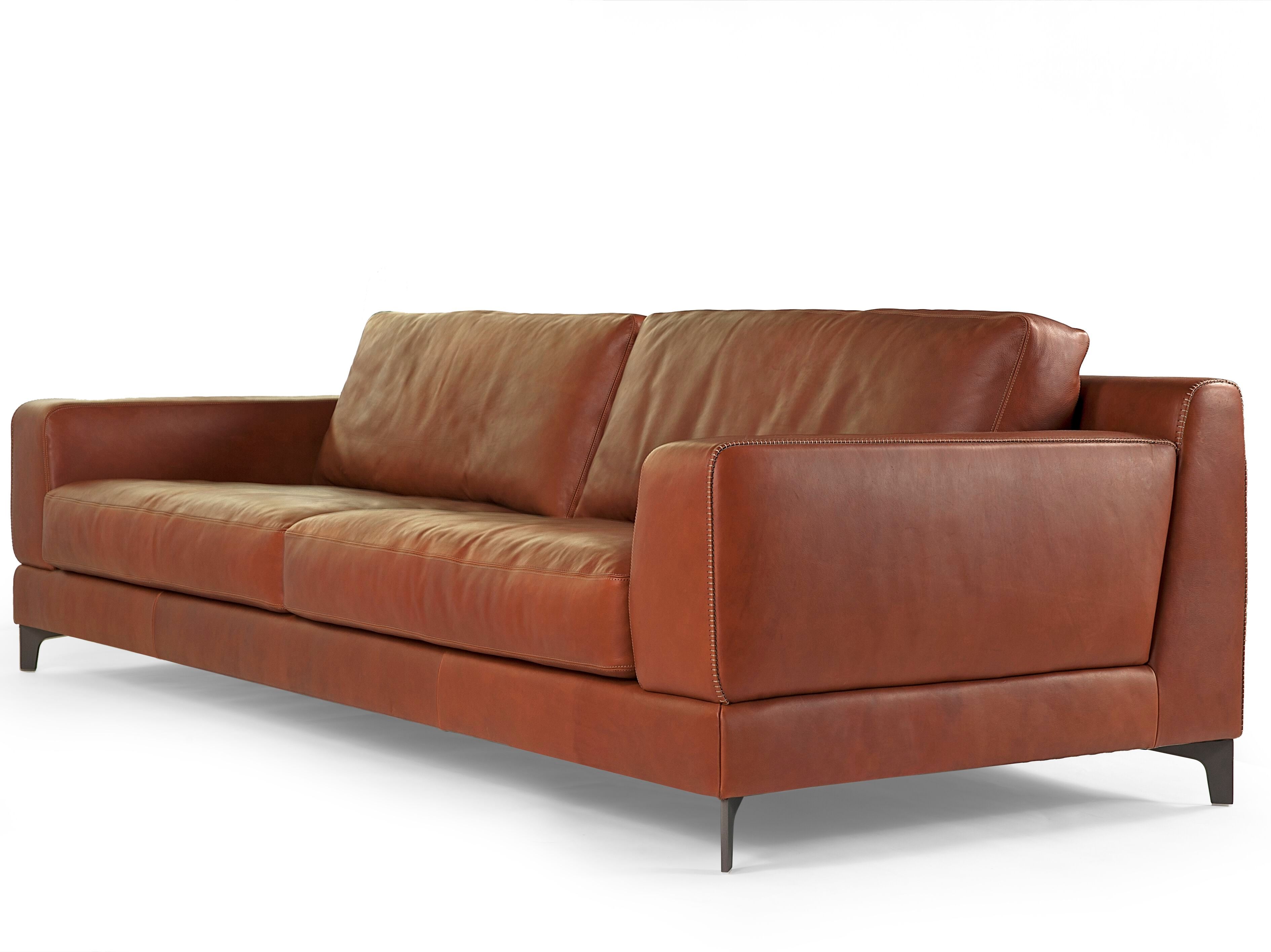 4-местный кожаный диван Borzalino ARCH-00048696 - Вид №1