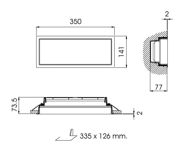 Настенный встраиваемый светодиодный аварийный свет DAISALUX Hydra ARCH-00009243 - Вид №1