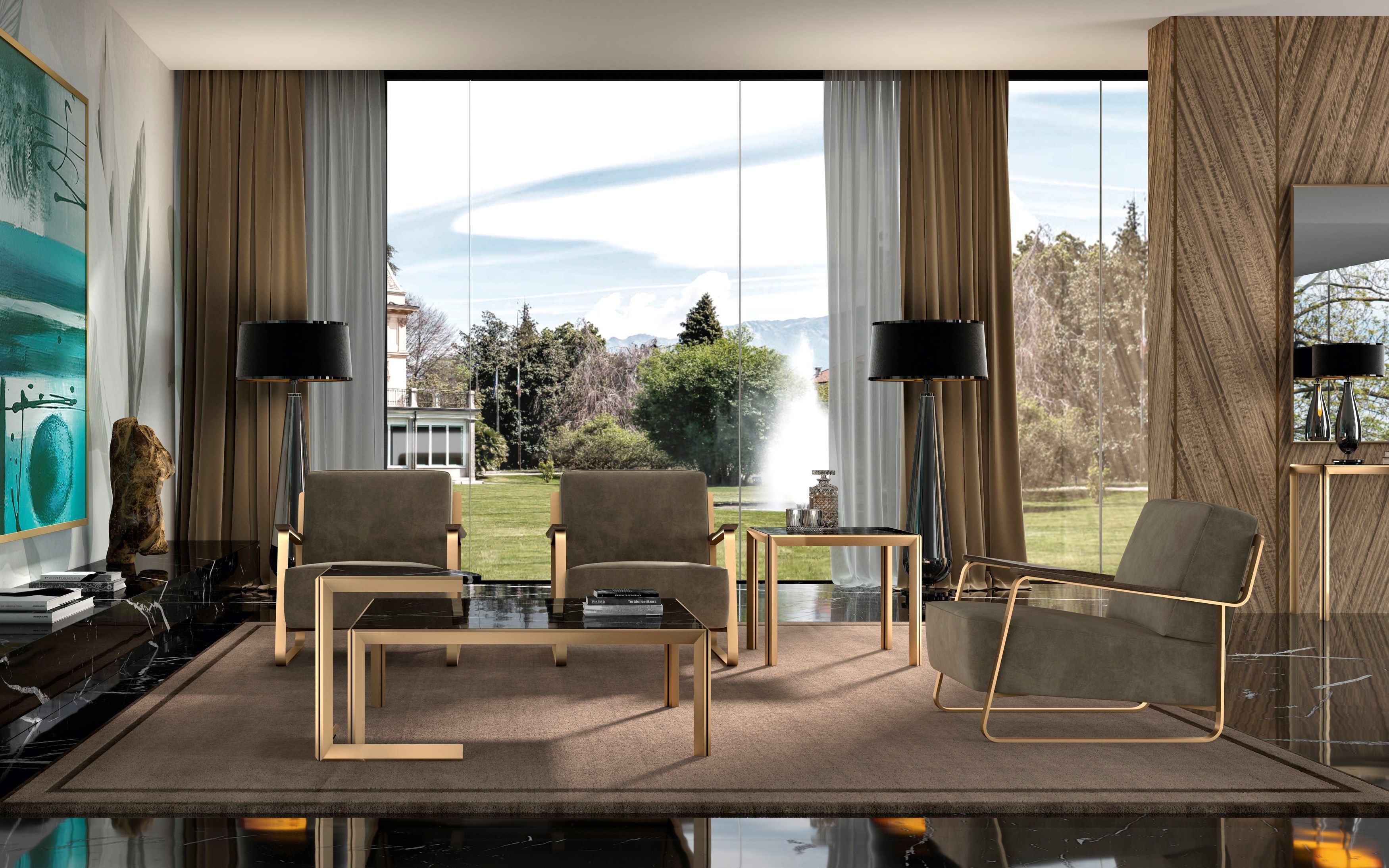 Хрустальный треугольный журнальный столик F.lli Orsenigo широкий угол ARCH-00090952 - Вид №1