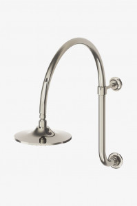 DSSH20 Настенная насадка с гусиной шеей, 8 дюймов, душевая лейка, рычаг и фланец Waterworks