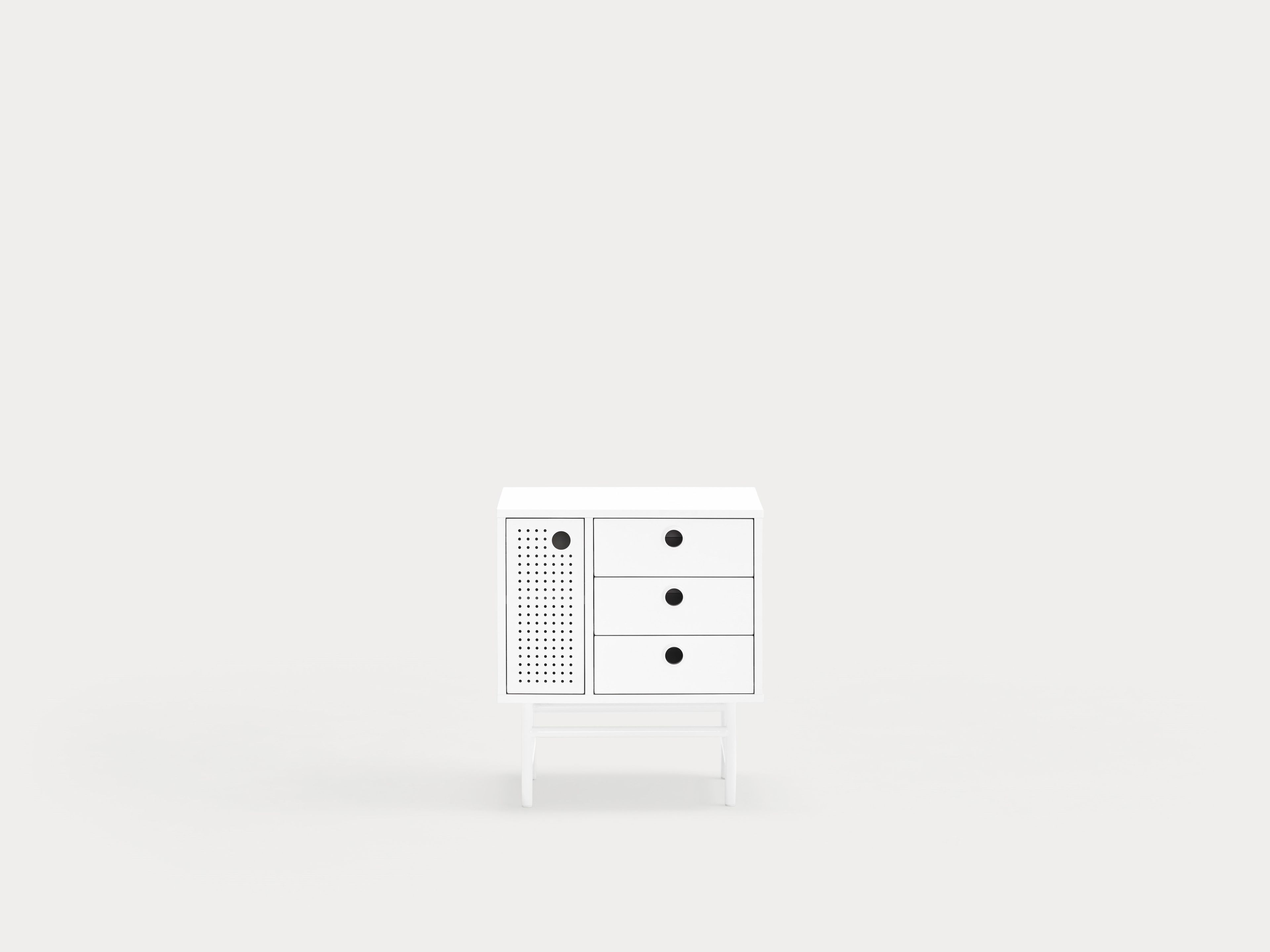 Прямоугольная прикроватная тумбочка из МДФ с ящиками TEULAT точка ARCH-00095424 - Вид №1