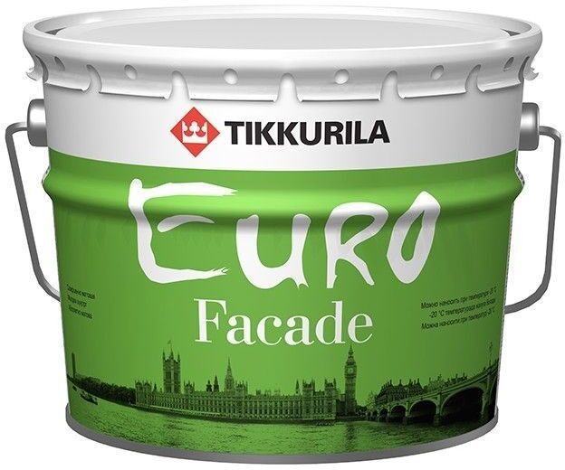 12391125 Краска фасадная Euro Facade КА, 9 л STLM-0002105 TIKKURILA