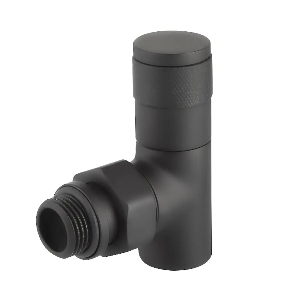 Набор вентилей для радиатора Royal Thermo Piano 1/2" угловой цвет черный 89353153 STLM-2056358  - Вид №1