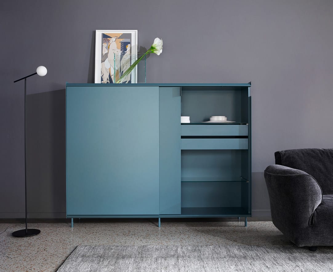 Деревянный сервант с раздвижными дверями и металлическими боковинами Capo d’Opera Flyer ARCH-00034132 - Вид №1