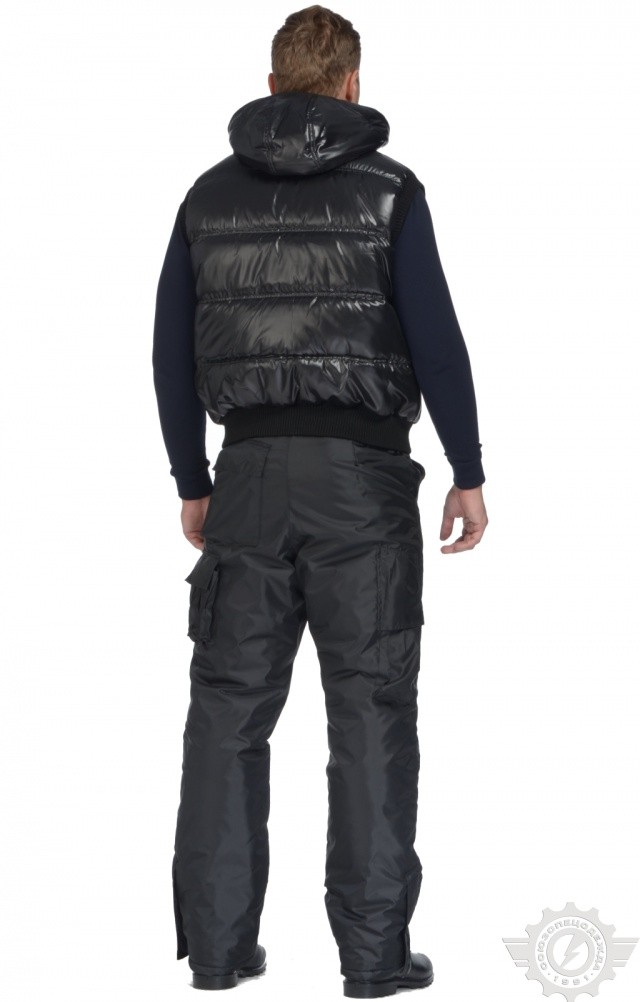 61196 Жилет "Комфорт" зимний черный  Зимняя спецодежда  размер 60-62/170-176  - Вид №5