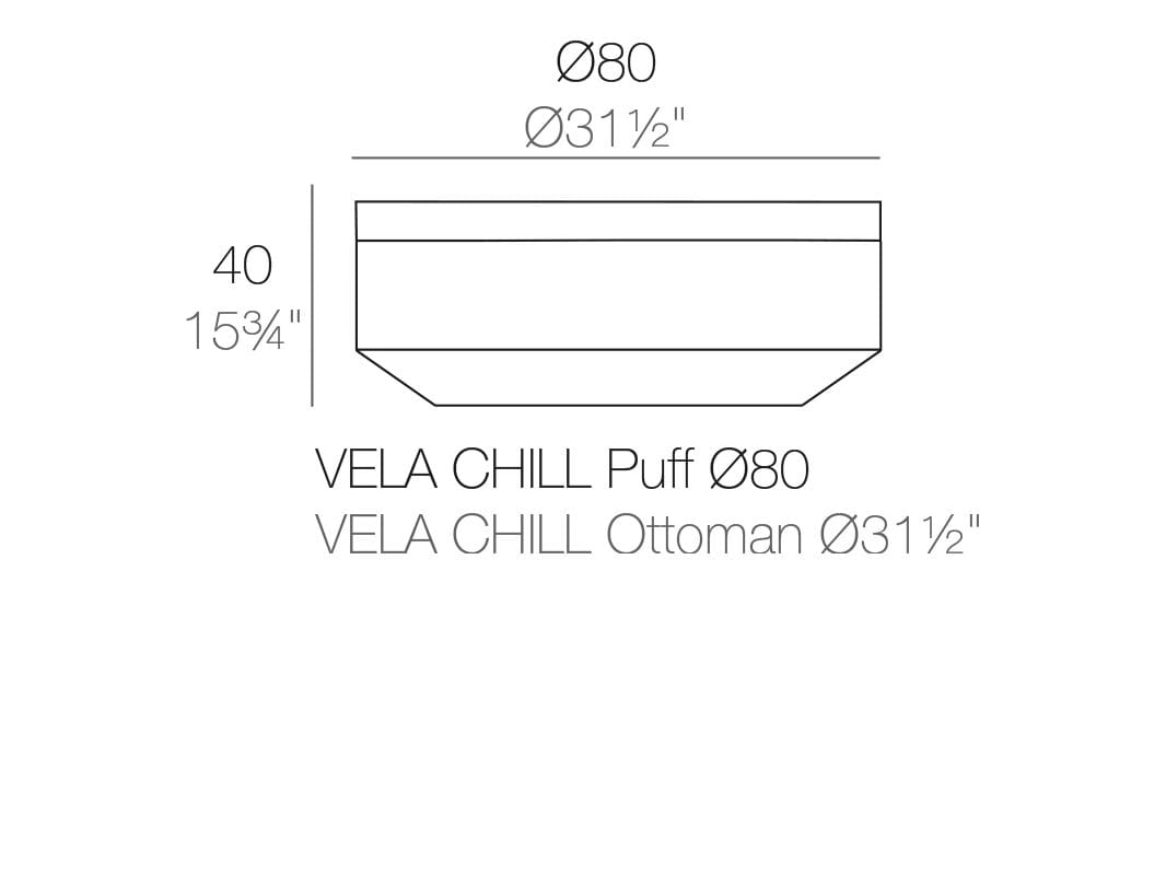 Круглый полиэтиленовый садовый пуфик Vondom Парус ARCH-00067926 - Вид №3