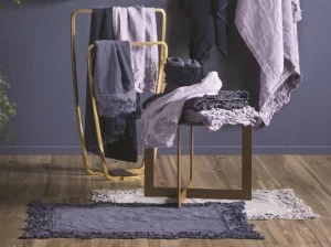 LA FABBRICA DEL LINO Однотонный хлопковый махровый коврик для ванной Decor