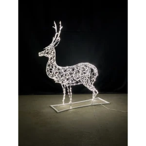 Электрическая светящиеся фигура Олень маленький рождественский 400 LED 100x160x30 см теплый белый свет 86164105 STLM-2136657