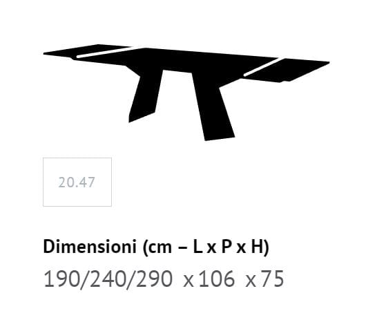 Прямоугольный выдвижной стол из стали и SuperMarmo Bontempi Casa FIANDRE ARCH-00151780 - Вид №9