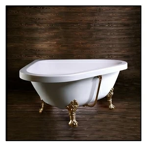Ванна Akcjum Camelia WR-07-05-BR угловая белая с золотыми ножками