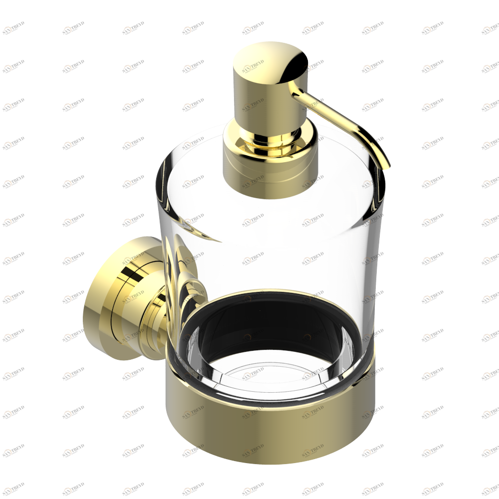 U6G-613 Дозатор для жидкого мыла настенный Thg-paris Beyond crystal с хрусталём цвета "Аквамарин" Покрытие PVD латунь U6G-613 CAT.F