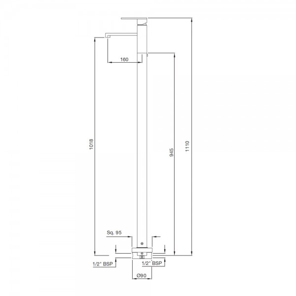 LEB-ABR-45027 Смеситель напольный Artize Le Blanc Античная бронза  - Вид №1
