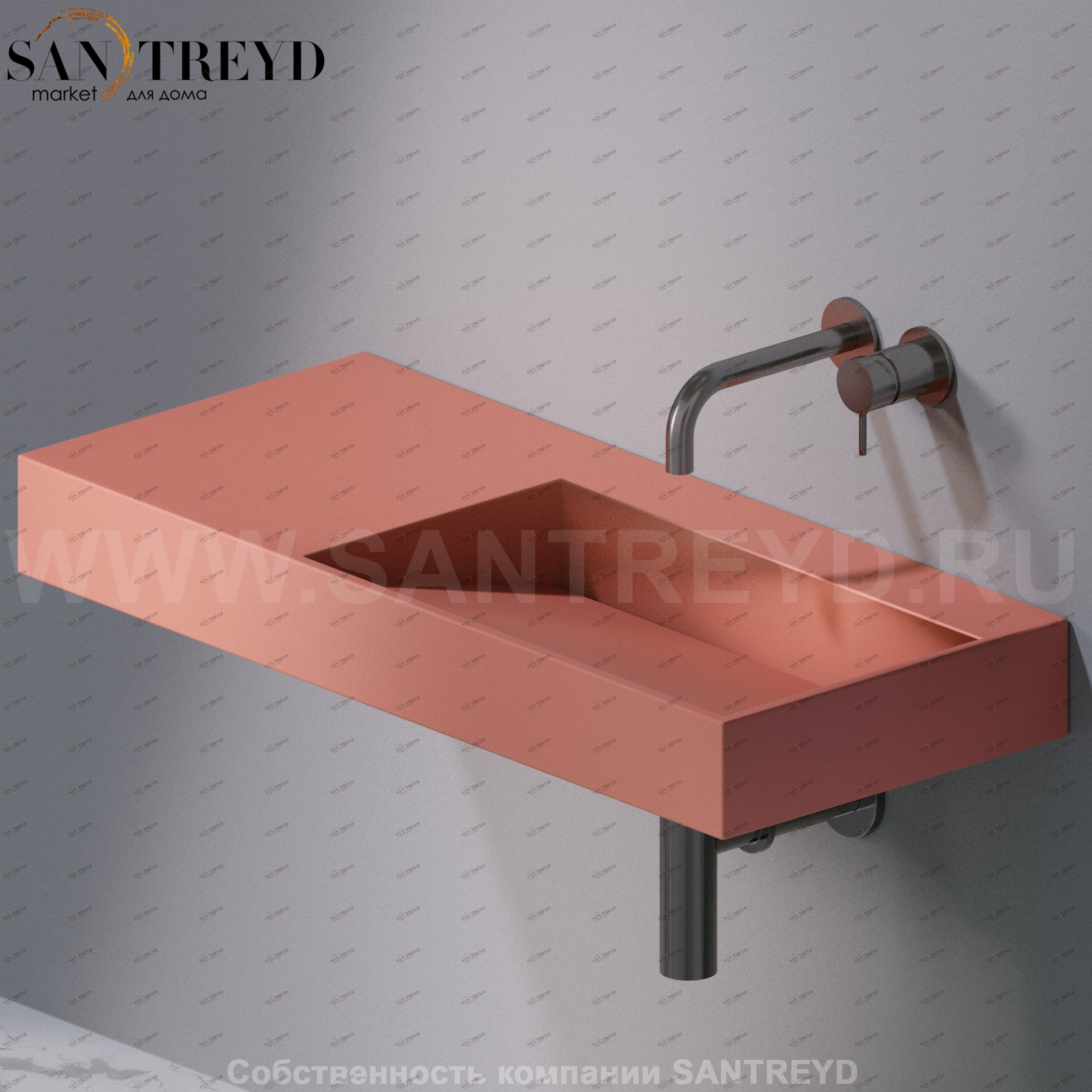 L014T1RPV4.142 Подвесная раковина настенная прямоугольная A. e T. Italia P35 AeT ITALIA