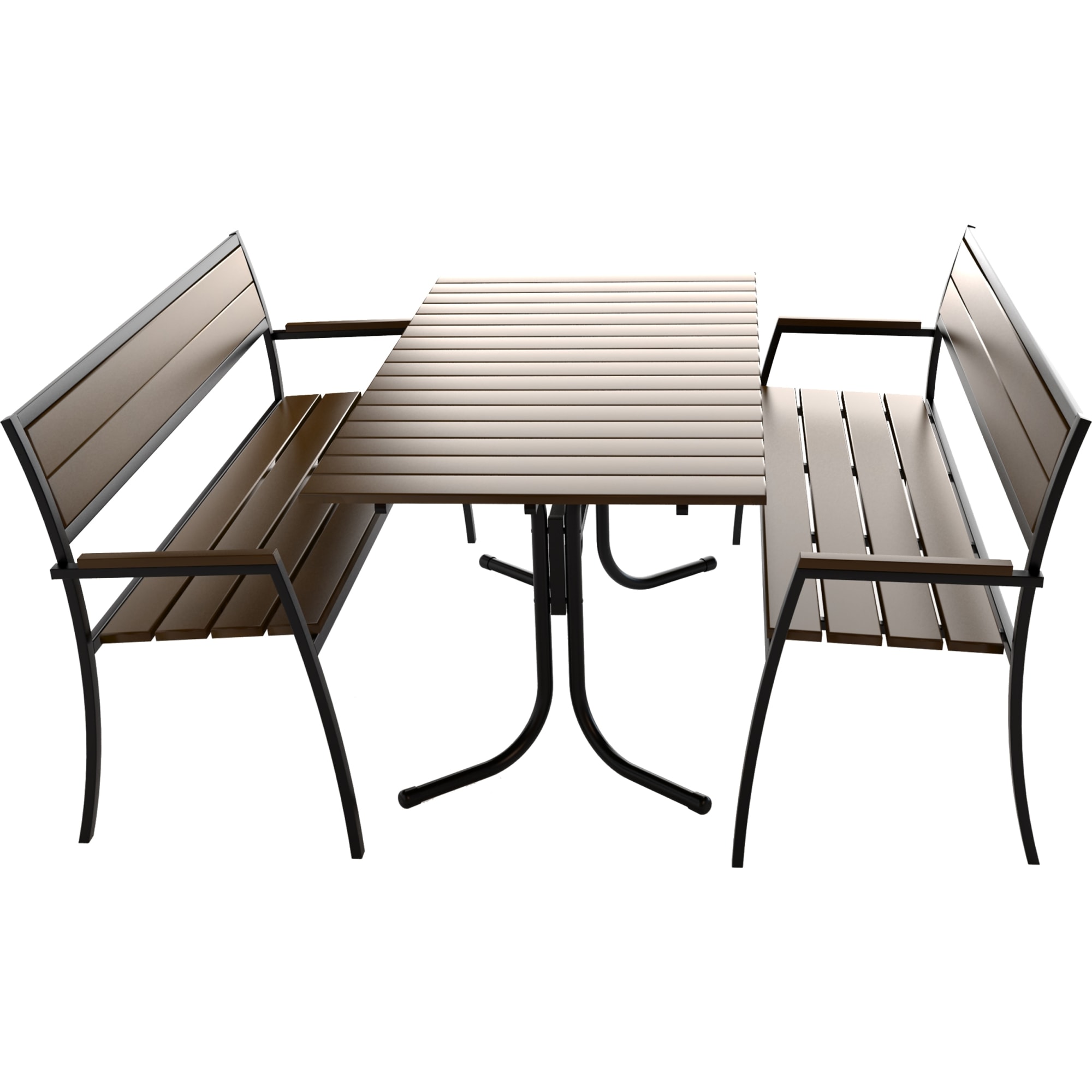 82665388 Комплект садовой мебели «Кантри» 1 стол и 2 лавки Santreyd  - Вид №1