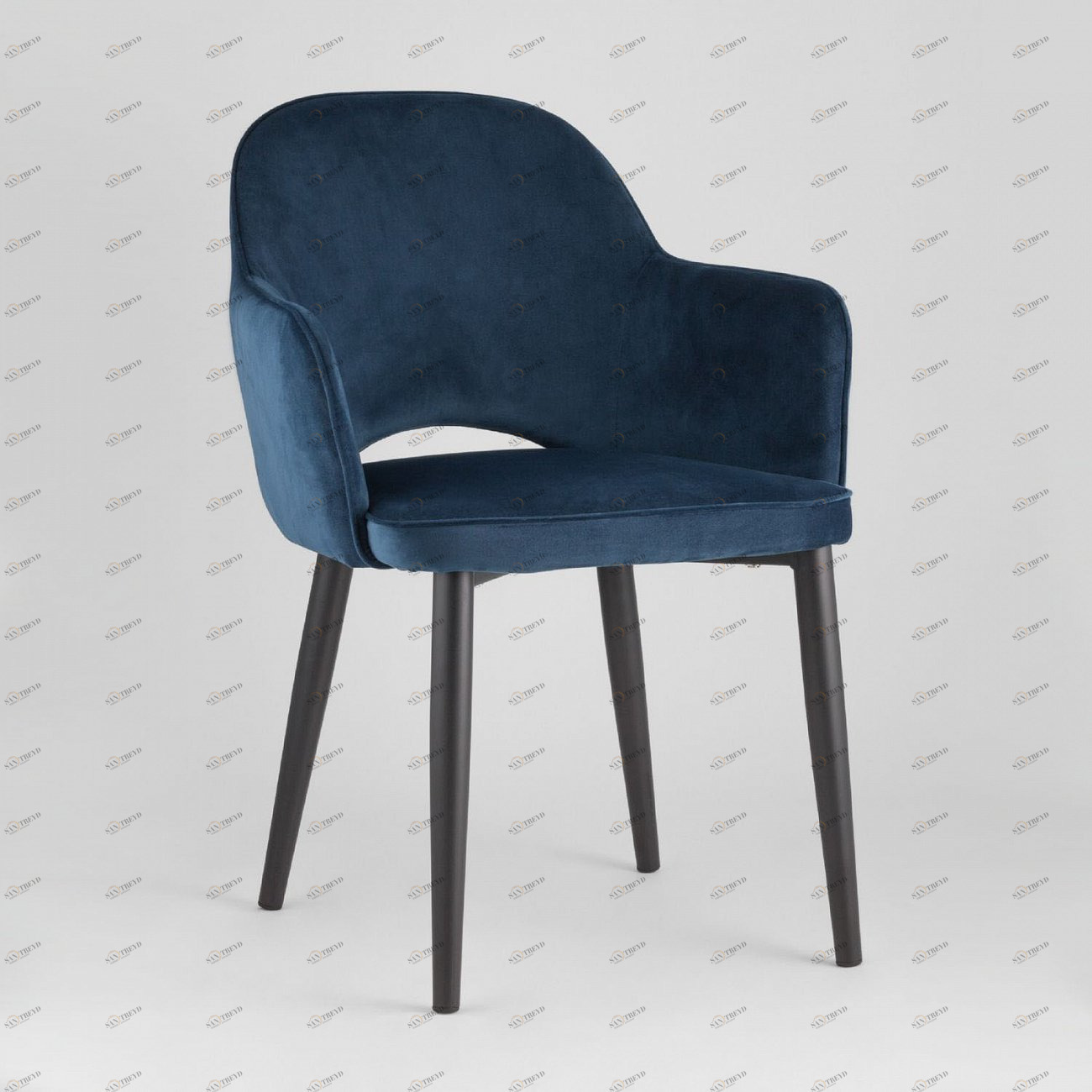 Стул с подлокотниками мягкий сине-зеленый с черными металлическими ножками "Венера" STOOL GROUP ДИЗАЙНЕРСКИЕ 00-3881944 Зеленый 