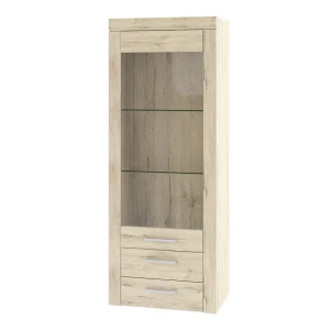 91733272 Тумба-витрина Anrex Oskar1V2Sl 2 ящика 52.10x35.10x136.30 ЛДСП цвет дуб санремо STLM-1439319