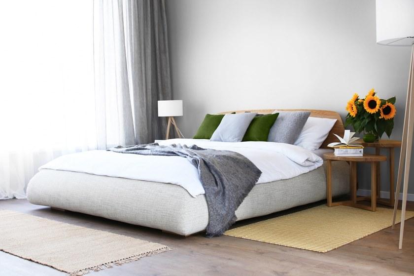 Heavens Двуспальная кровать из ткани с деревянным изголовьем sun-id-1407732 - Вид №3