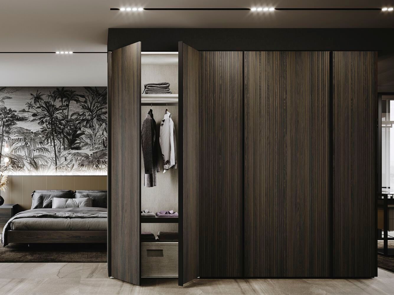 Изготовленный на заказ деревянный шпон секционный шкаф Guzzini & Fontana Always ARCH-00075823