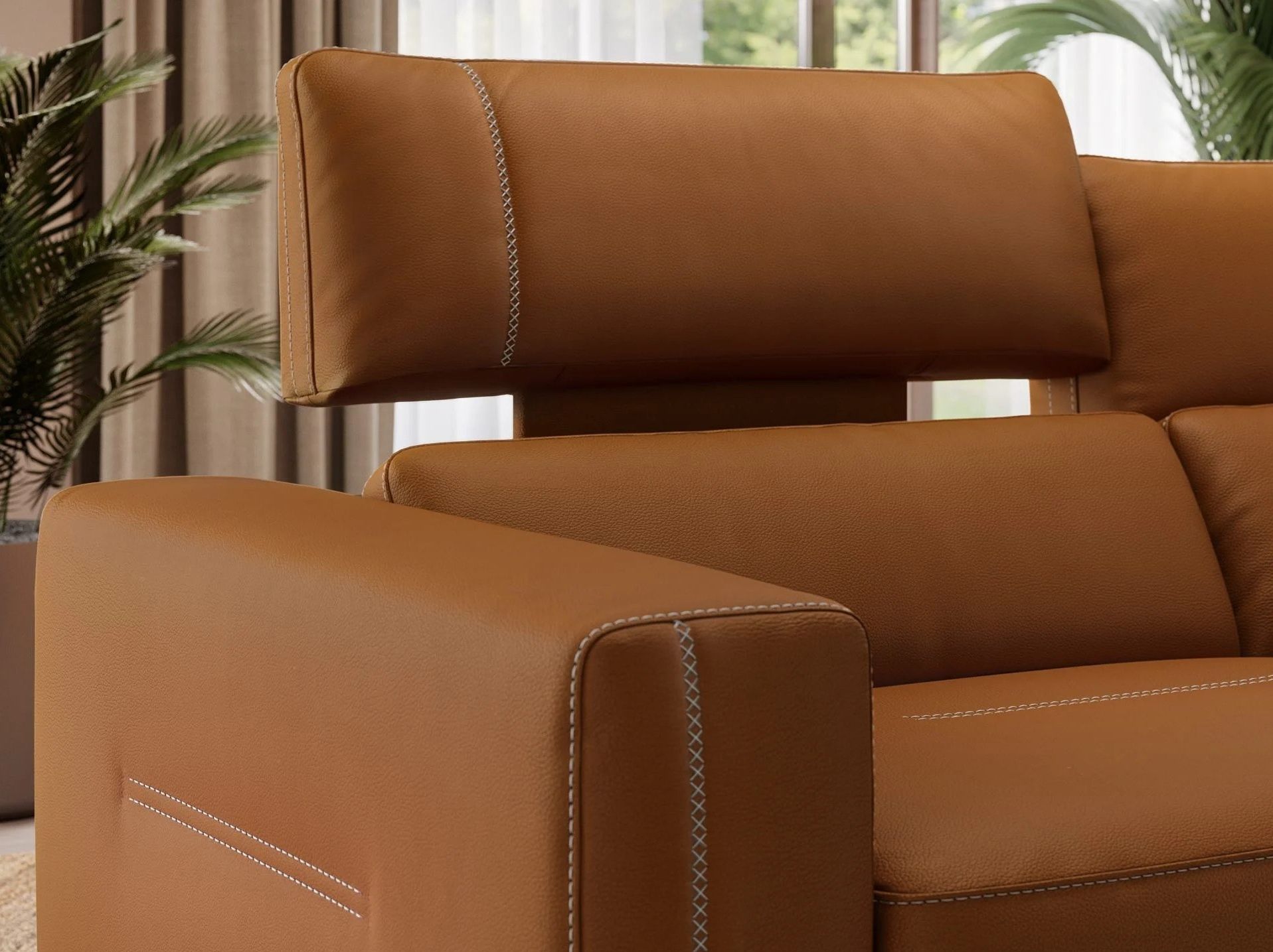 3-местный кожаный диван Sofanella Teramo ARCH-00066621 - Вид №2