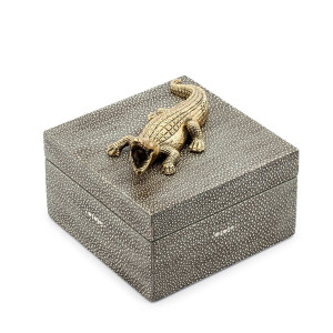 600749-45 ABHIKA КОРОБКА KRIZIA CROCO SQ BRONZE