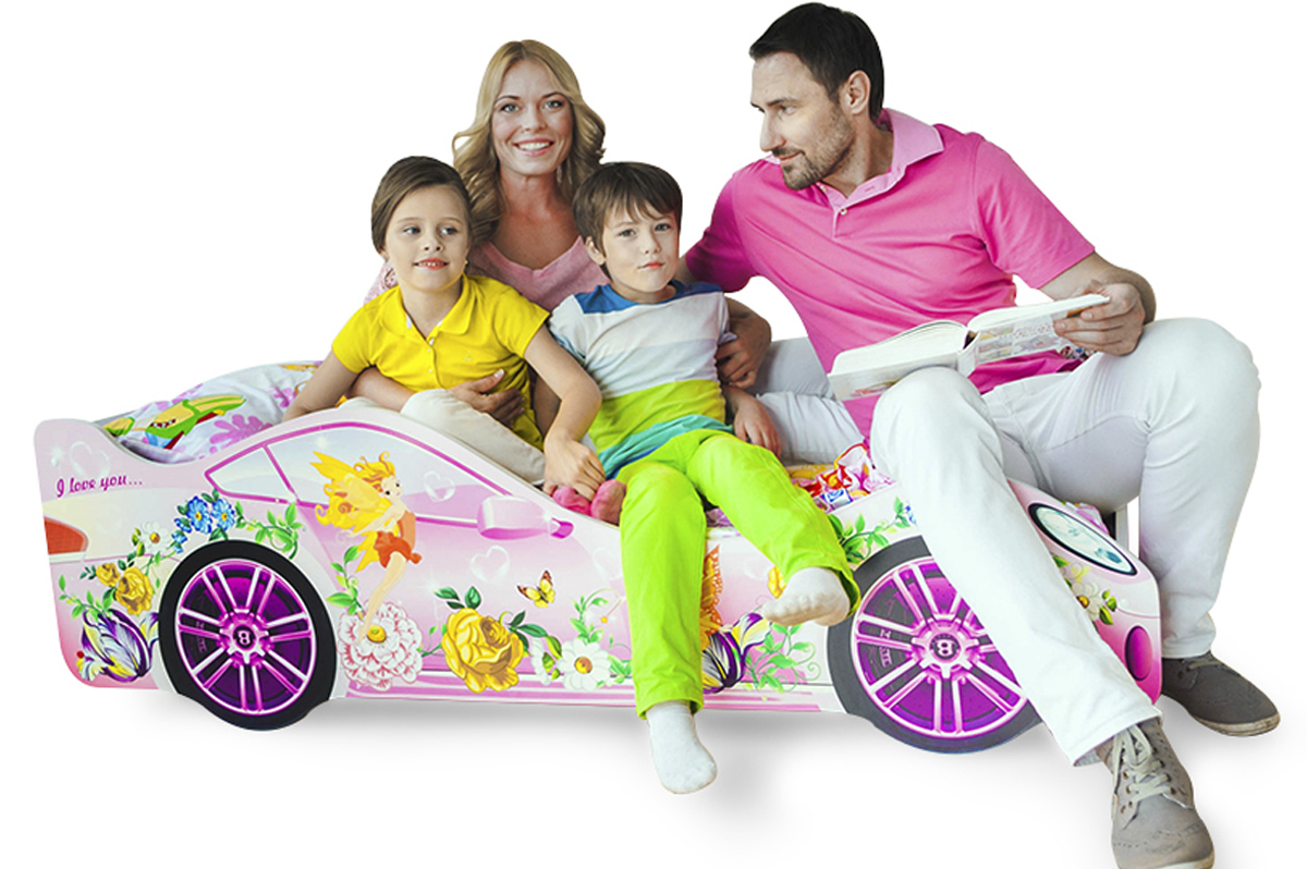 Детская кровать-машина "Фея" БЕЛЬМАРКО  326743 Розовый Santreyd  - Вид №3