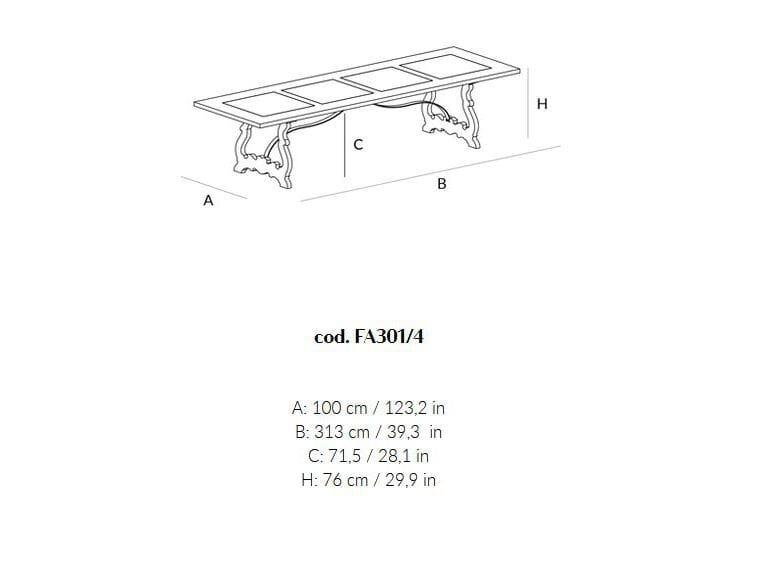 Прямоугольный обеденный стол из массива дерева Lando LIRA ARCH-00119262 - Вид №4