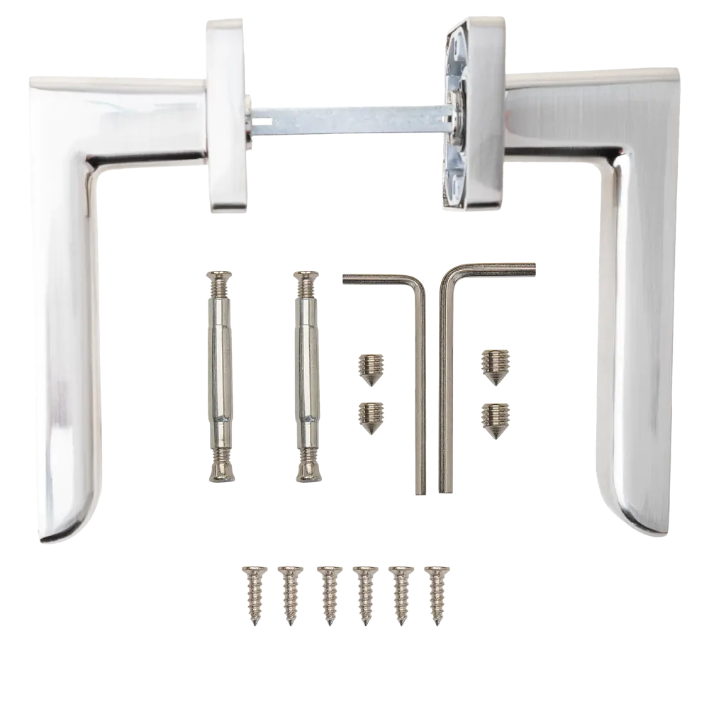 Дверная ручка на розетке Armex H-22107-A без запирания цвет никель/хром STLM-2009389 - Вид №2