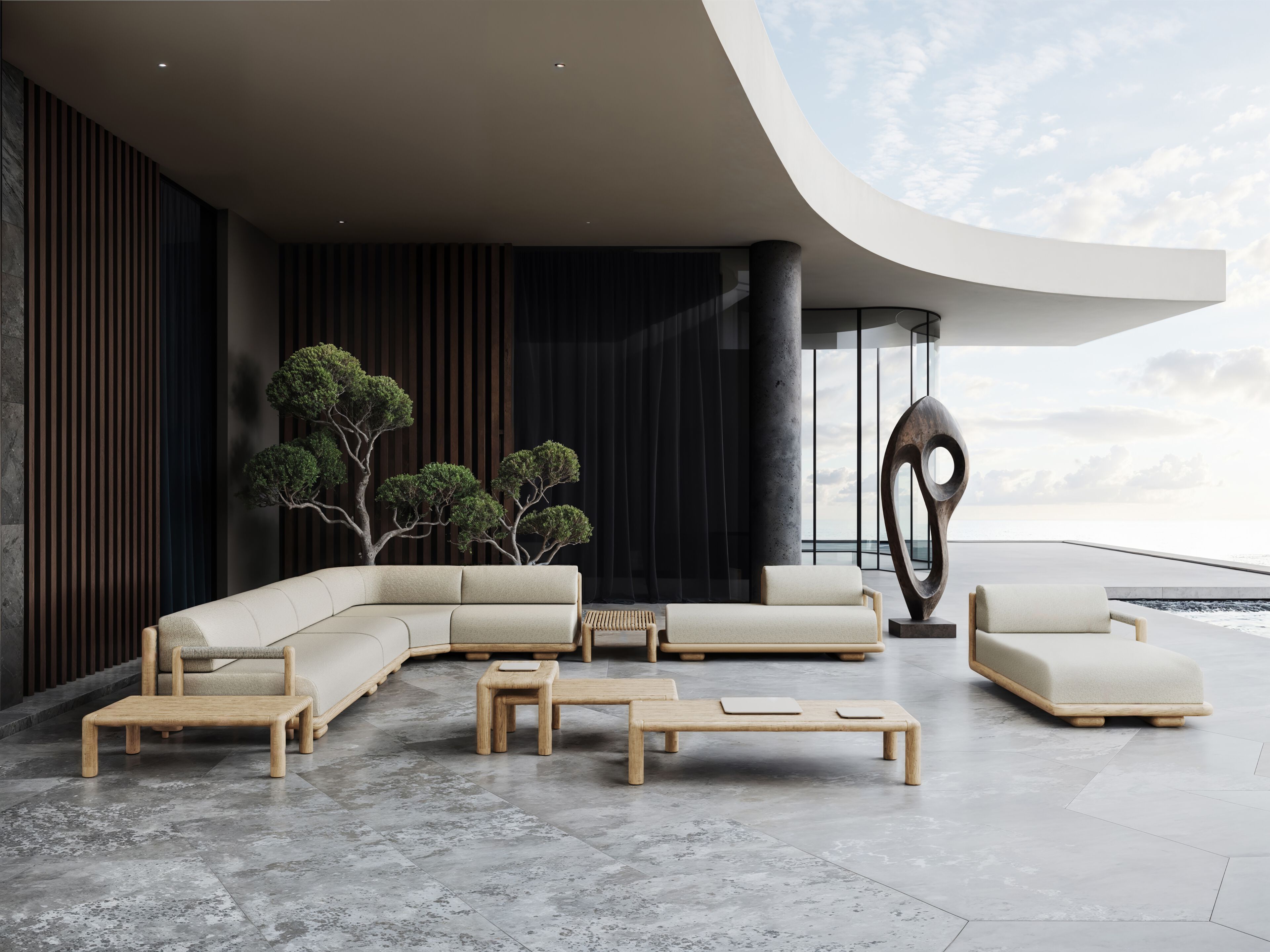 Ткань мягкая Садовая спальная кровать с подлокотниками SNOC Caleo ARCH-00058648 - Вид №3