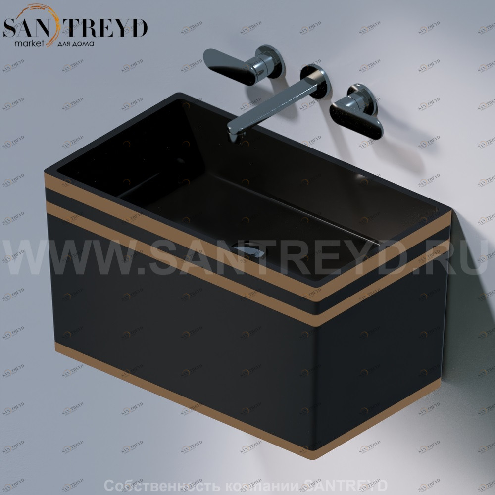 L111.476G Подвесная раковина настенная овальная A. e T. Italia TOWER черная AeT ITALIA