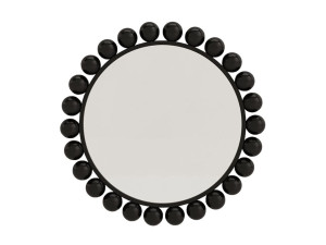 Круглое деревянное зеркало с рамкой