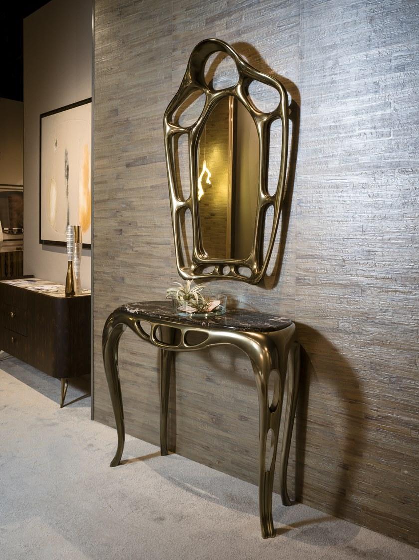 Bellotti Ezio Зеркало из массива дерева, лакированного жидкой бронзой Delfi 2018-07 - Вид №1