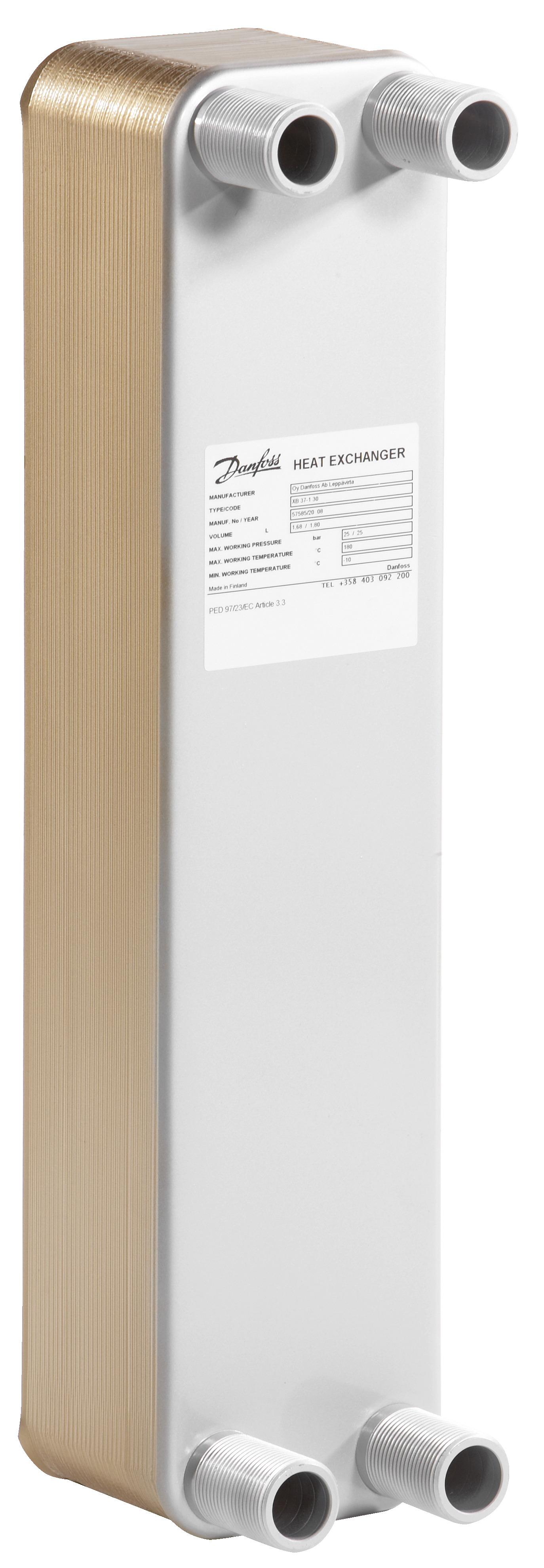 Danfoss Паяный пластинчатый теплообменник серии XB37 XB 37L-1 10 PN25 Паяный ТО 004H7270  - Вид №34