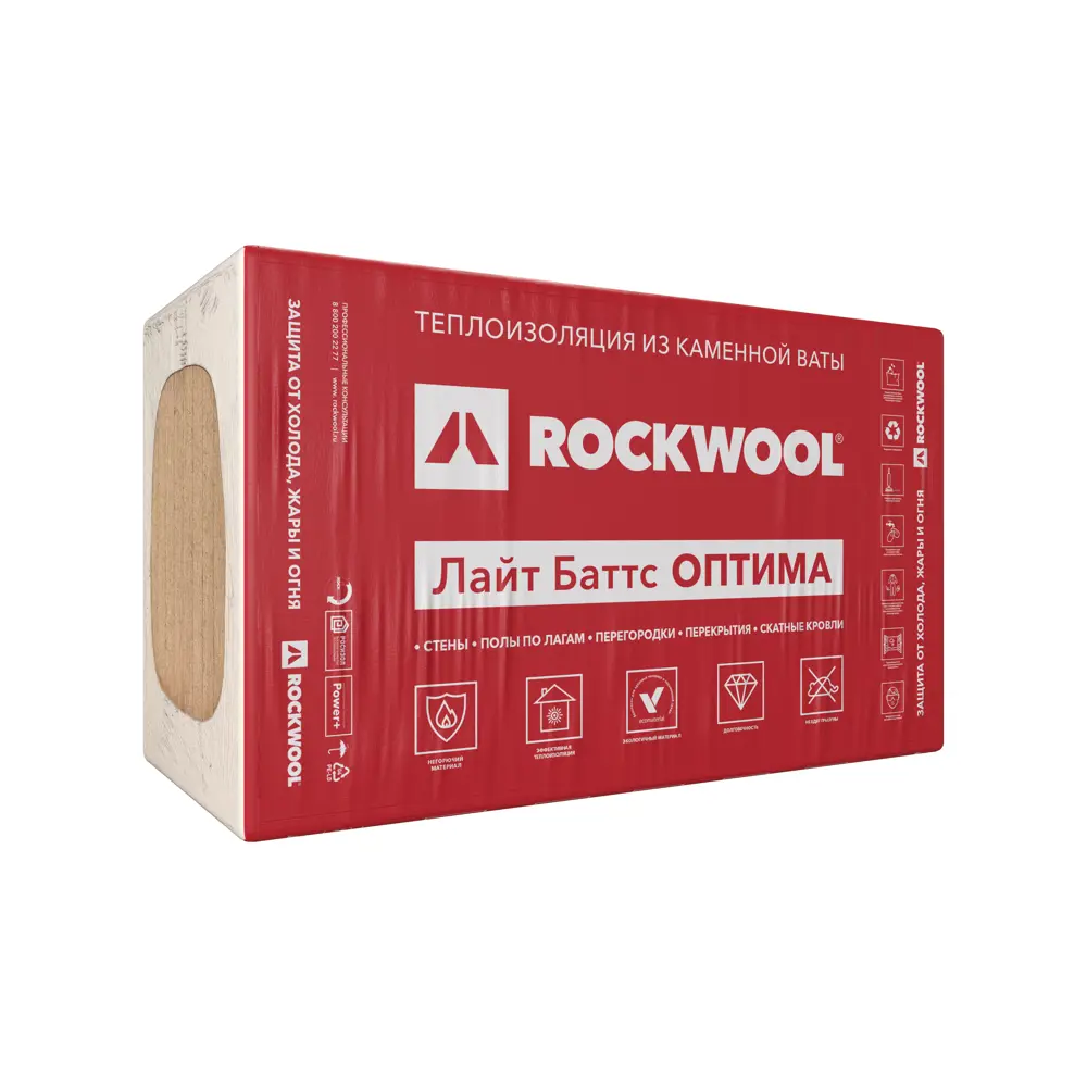 Rockwool Лайт Баттс Оптима: Эффективный утеплитель для комфорта и экологии 86585159 STLM-0070475