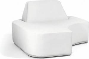 Правое угловое сиденье морская кожа белого цвета Manutti Moon Island