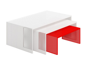 Перфорированный металлический прямоугольный журнальный столик