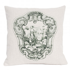 2719144 Декоративная подушка «Туаль де Жуи», сюжет 2, антик грин Object Desire