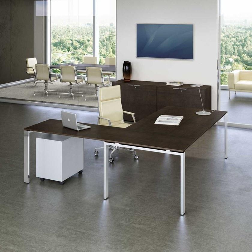 Bralco Исполнительный угловой письменный стол из дерева Glider sun-id-1497434 - Вид №1