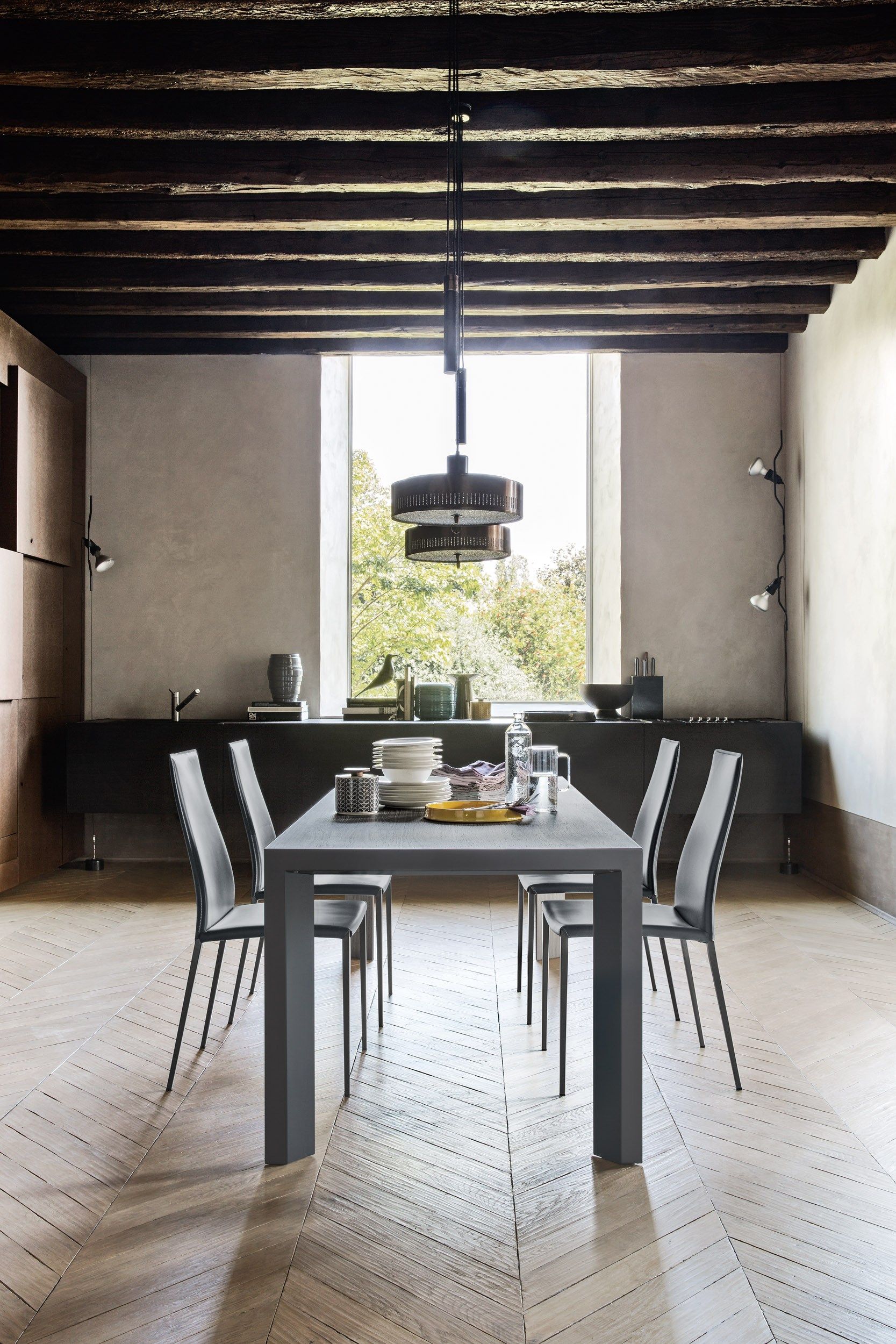 Восстановленный кожаный стул с высокой спинкой Calligaris AIDA ARCH-00093253 - Вид №3