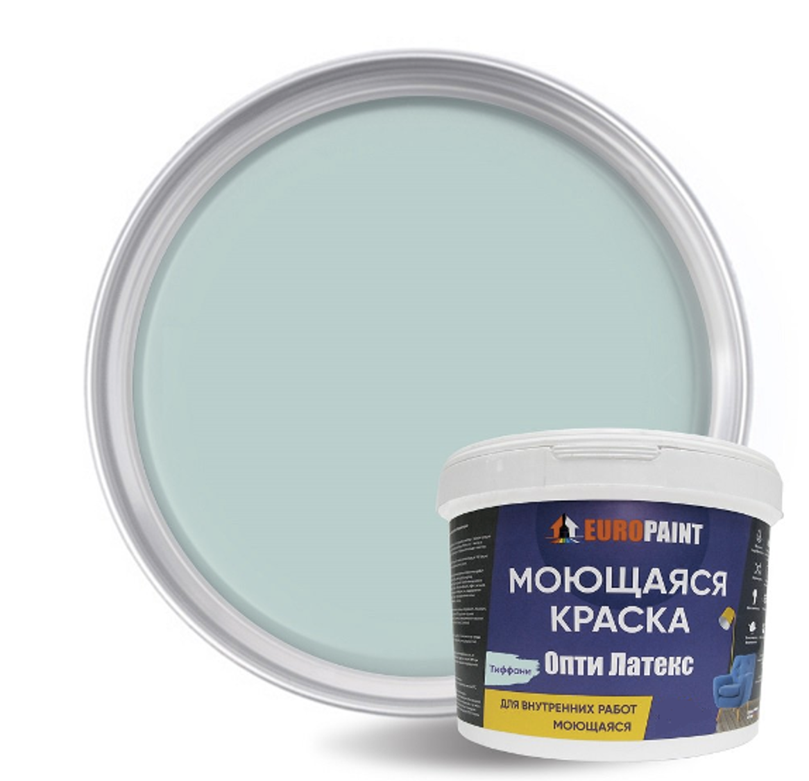 90295555 Краска Опти Латекс цвет тиффани 1 л STLM-0172828 EUROPAINT