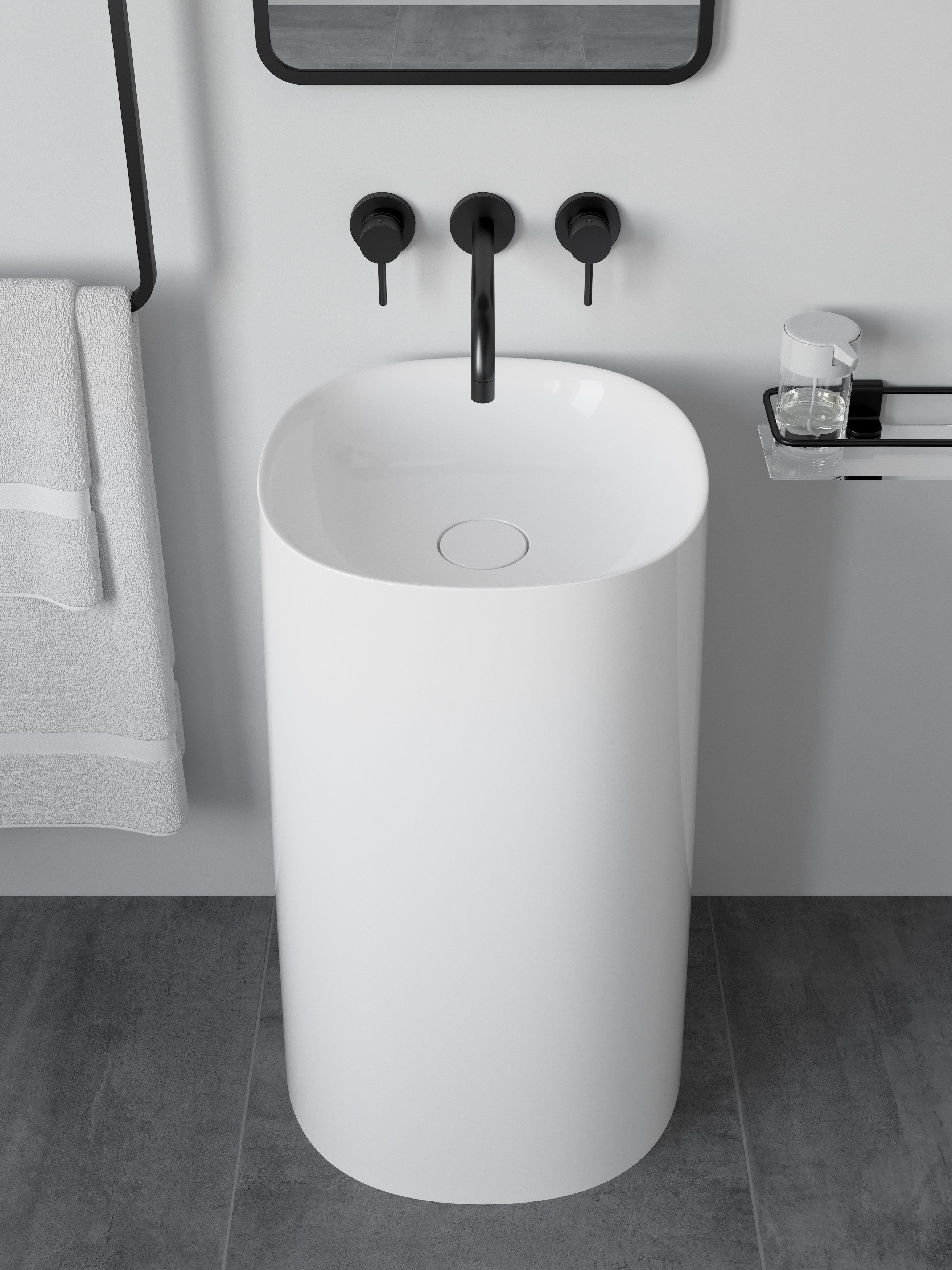 Квадратный отдельно стоящий умывальник в Dolotek© Acquabella Acquawhite ARCH-00114876 - Вид №1