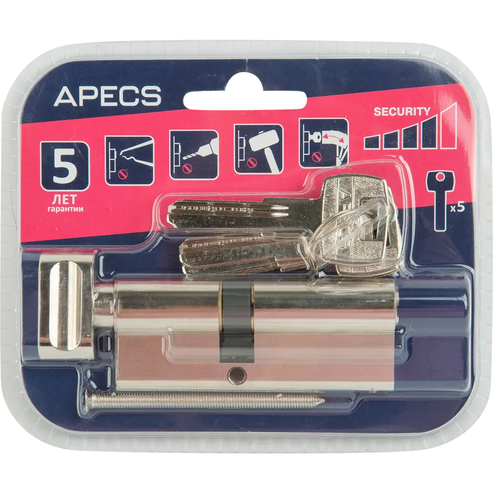 Цилиндр замковый APECS Pro с защитой от выбивания, 45x35 мм 85302876 PRO LM STLM-0061042 - Вид №4