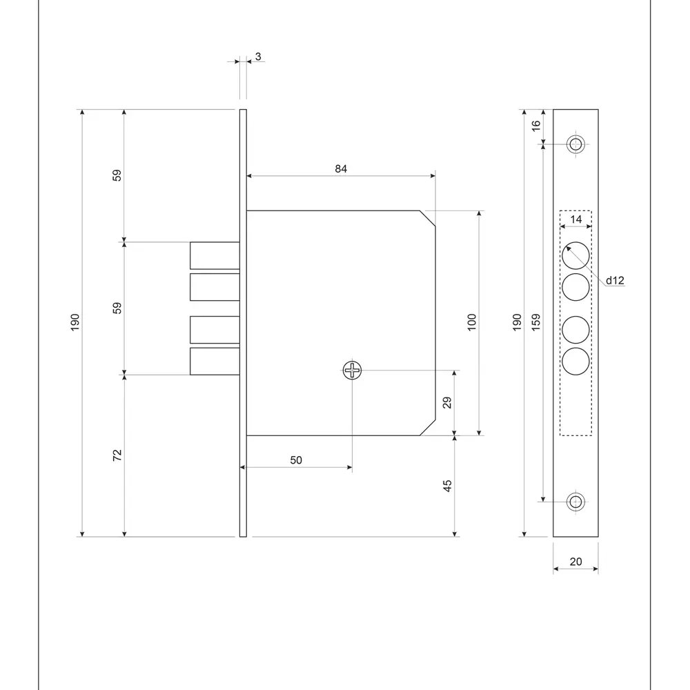 Врезной замок APECS с крестообразным ключом и золотистым покрытием 11880859 STLM-0001582 - Вид №4